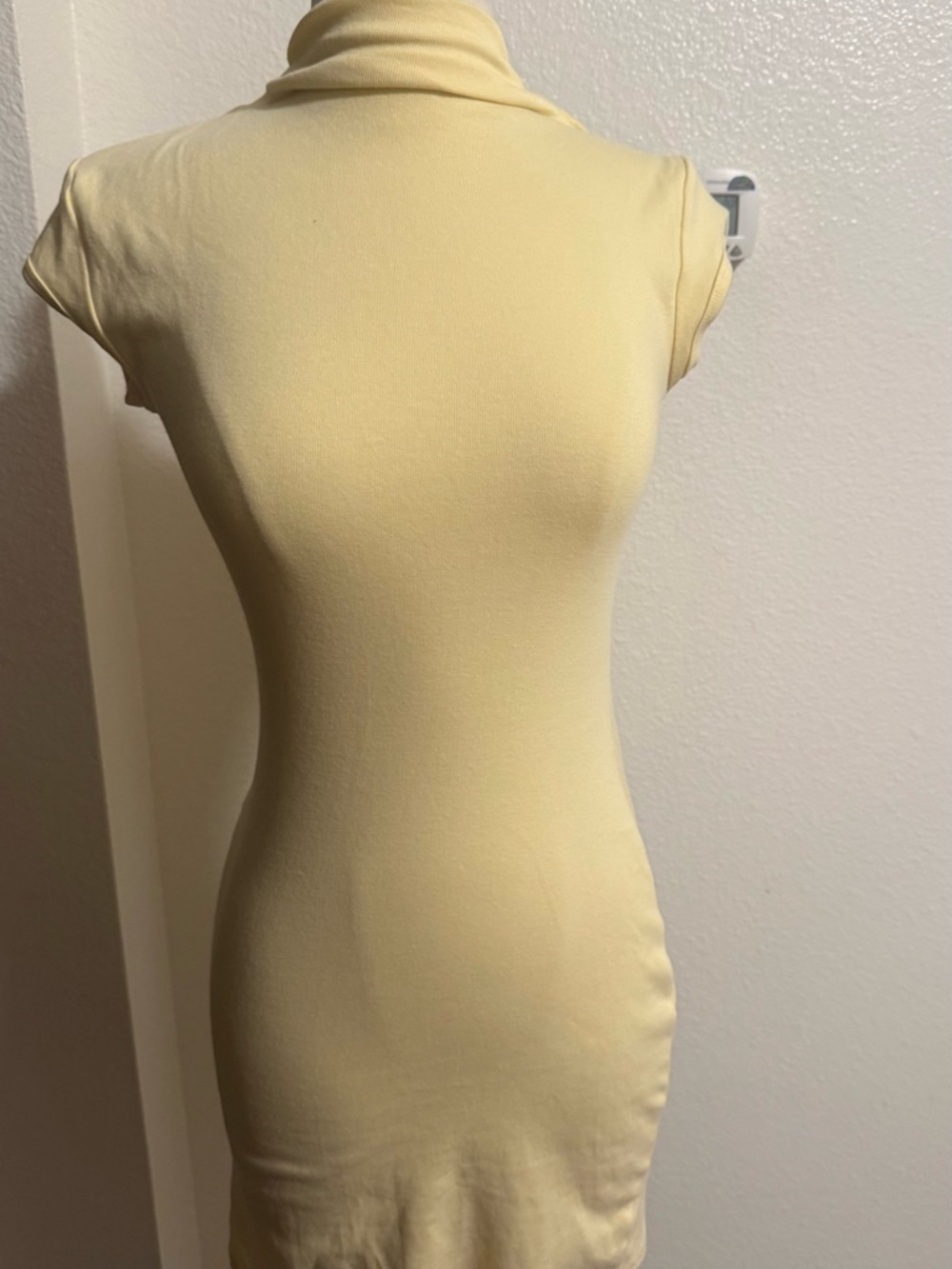 Yellow Turtleneck Bodycon Dress